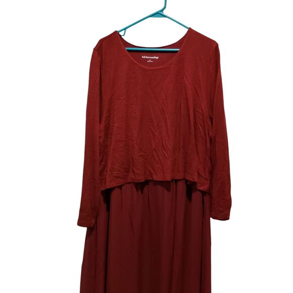 SOFT SURROUNDINGS NWT $130 Cassie Maxi Layered Dress in Cabernet Size 2XL - Picture 6 of 9